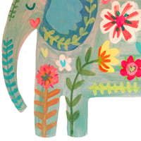 Image of Floral Elephant Print