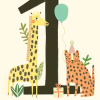 Image of Personalised Jungle 1st Birthday Card