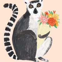 Image of Honey Bunch Lemur Birthday Card