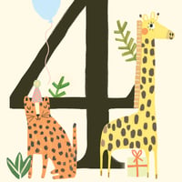 Image of Personalised Jungle 4th Birthday Card 