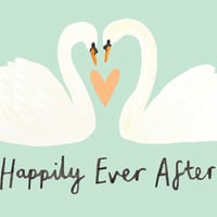 Image of Happily Ever After Swans Card 