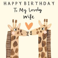 Image of Giraffe Wife Birthday Card 