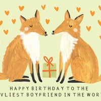 Image of Fox Boyfriend Birthday Card 