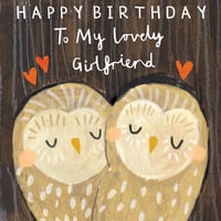 Image of Owl Girlfriend Birthday Card 