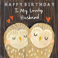 Image of Owl Husband Birthday Card