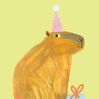 Image of Capybara Birthday Card 