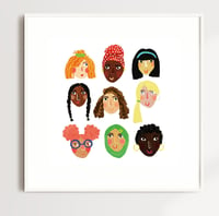 Image of Girls Faces Print