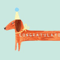 Image of Sausage Dog Congratulations Card