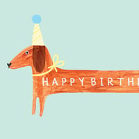 Image of Sausage Dog Birthday Card 