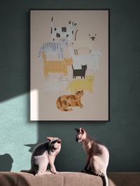 Image of Pink Cats Print