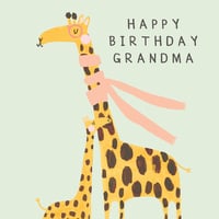 Image of Giraffe Grandma Birthday Card 