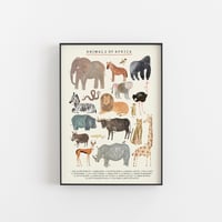 Image of African Animals Continent Print