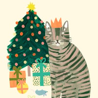 Image of Good Tidings Cat Christmas Card 