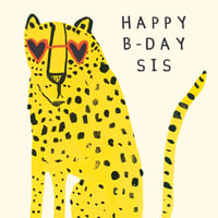 Image of Sister Leopard Birthday Card 