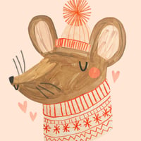 Image of Granddaughter Mouse Christmas Card