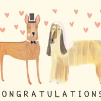 Image of Dog Wedding Congratulations Card 