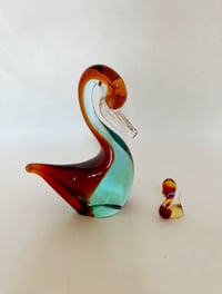 Vintage Murano Sommerso Glass Duck