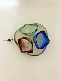 Vintage Murano Style Tricolour Glass Bowl
