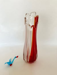 Red and White Mid Century Vase