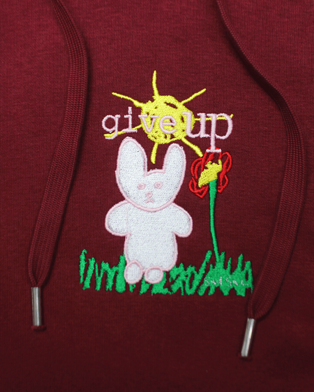 Image of “give up” hoodie (burgundy)