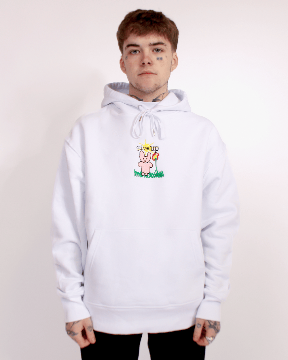 Image of “give up” hoodie (white)