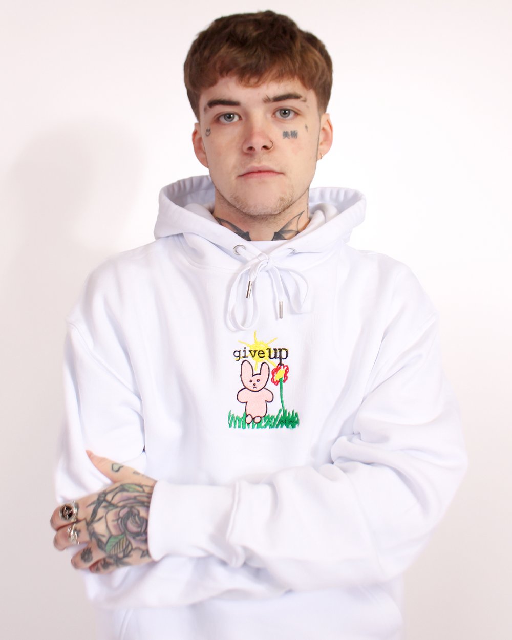 Image of “give up” hoodie (white)