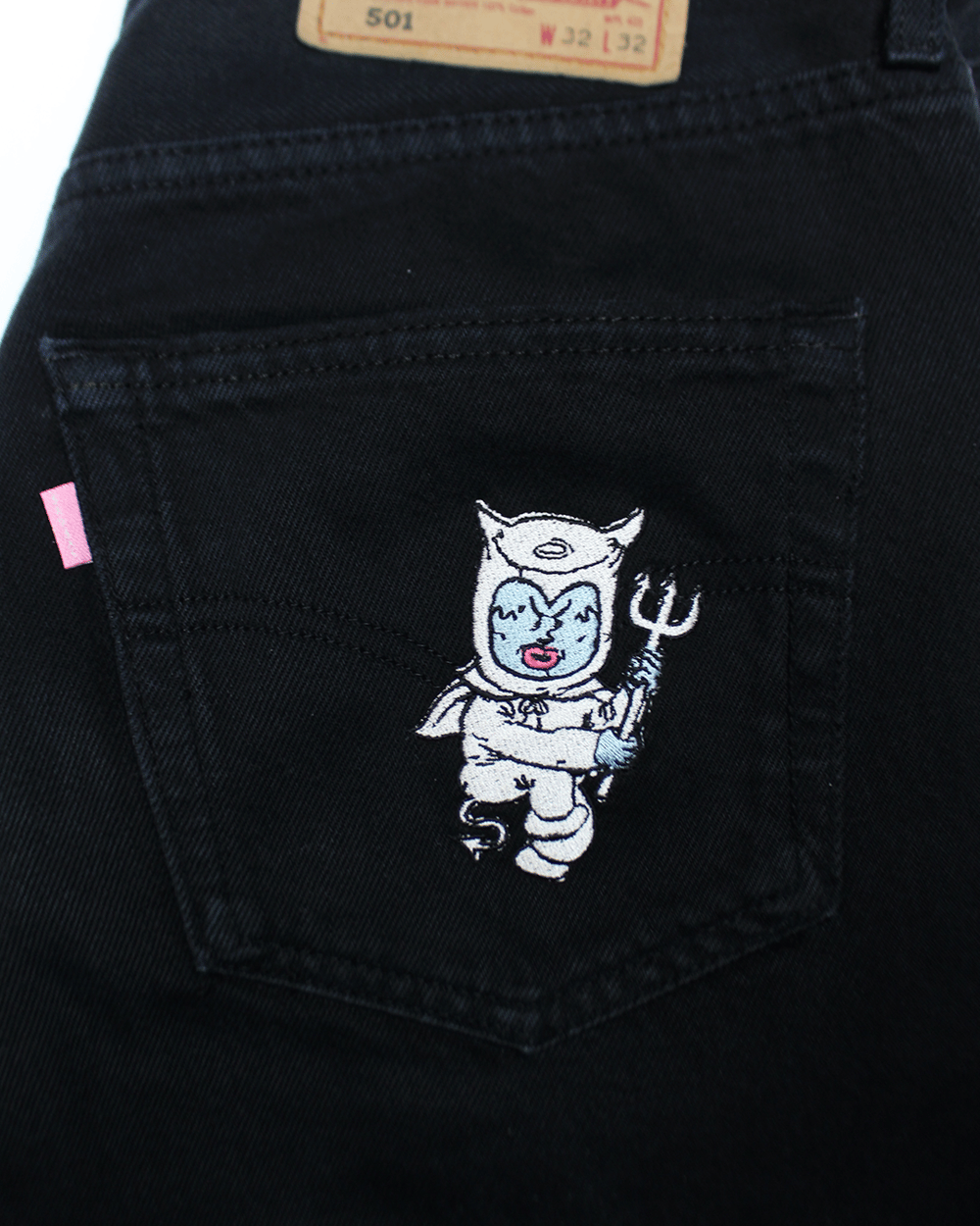 Image of "dvl bb” denim jeans (black)