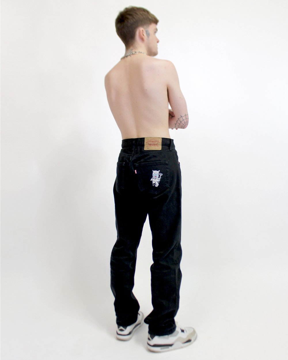 Image of "dvl bb” denim jeans (black)