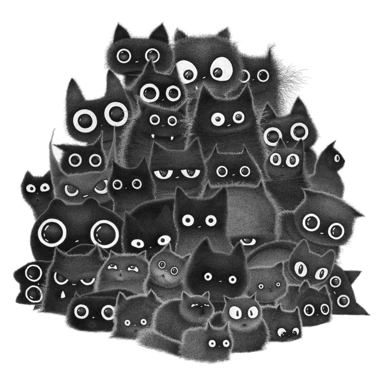 Image of So many cats (A4 horizontal)