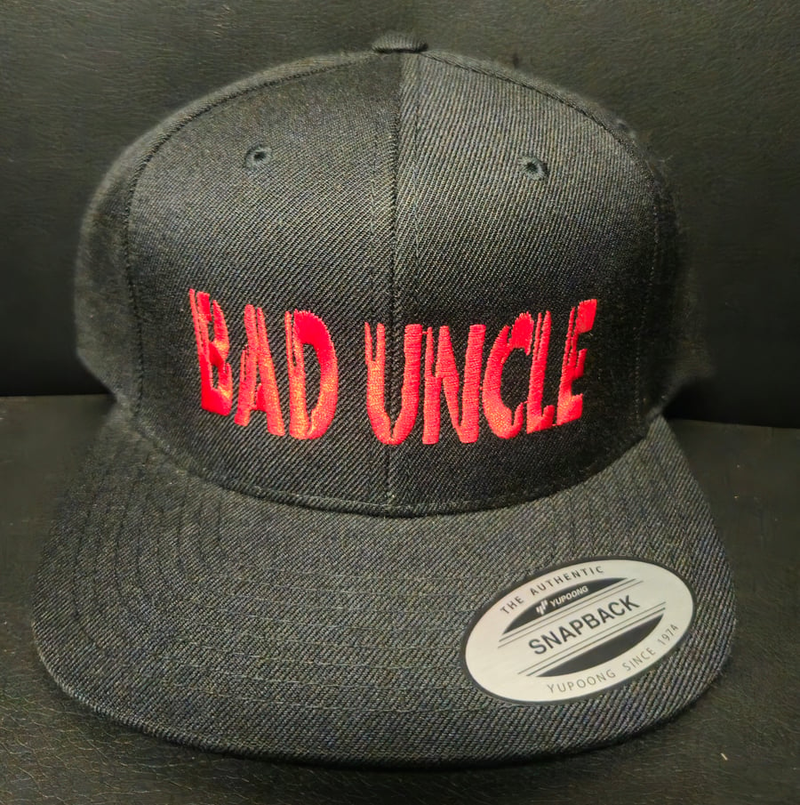 Image of SCUM : BAD UNCLE  RED LOGO snapback hat