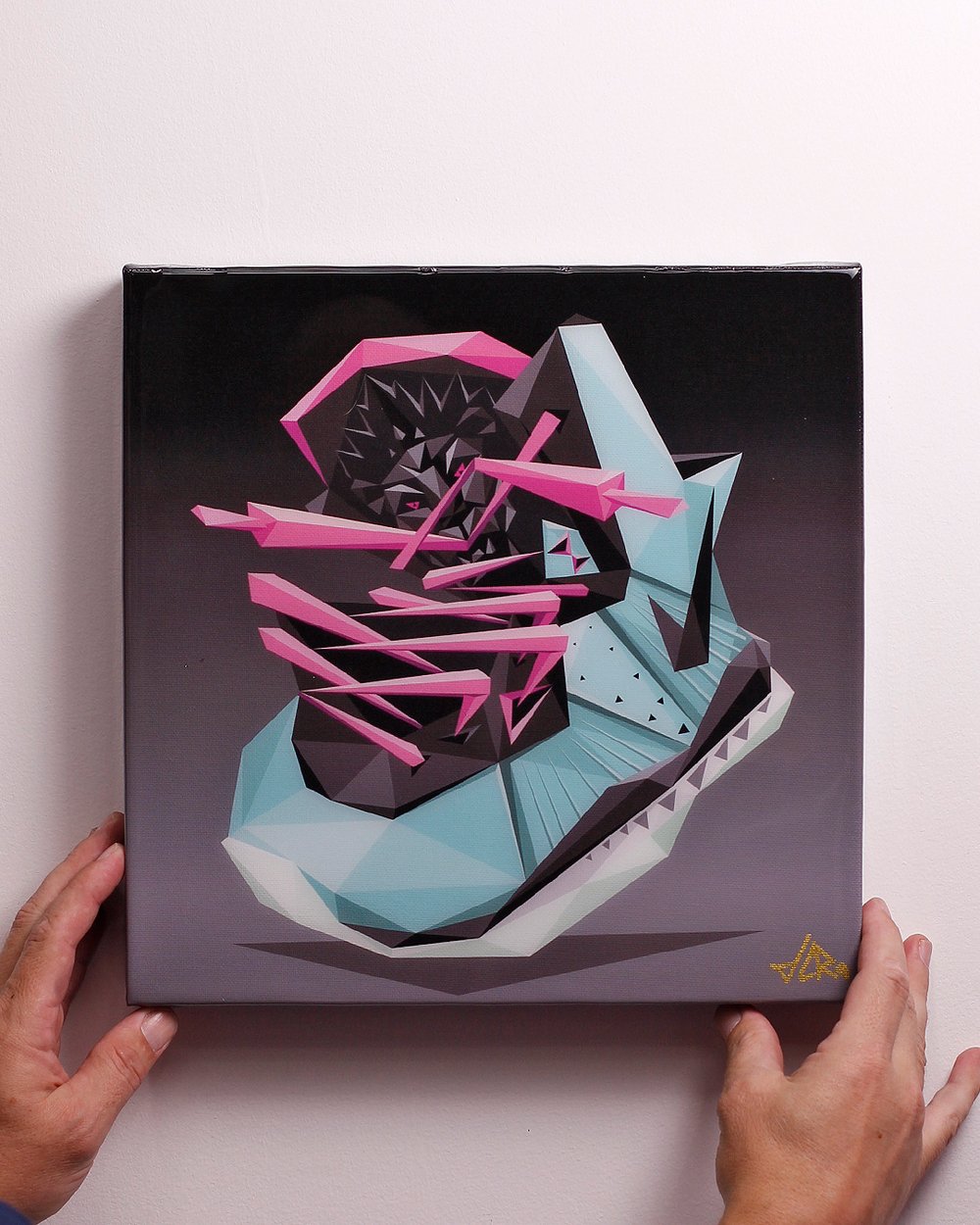 Image of 12 inch "South Beach LE8RON" Canvas Print + Resin