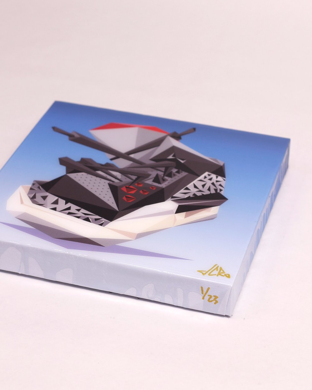 Image of 12 inch "Black Cement 3" Canvas Print + Resin