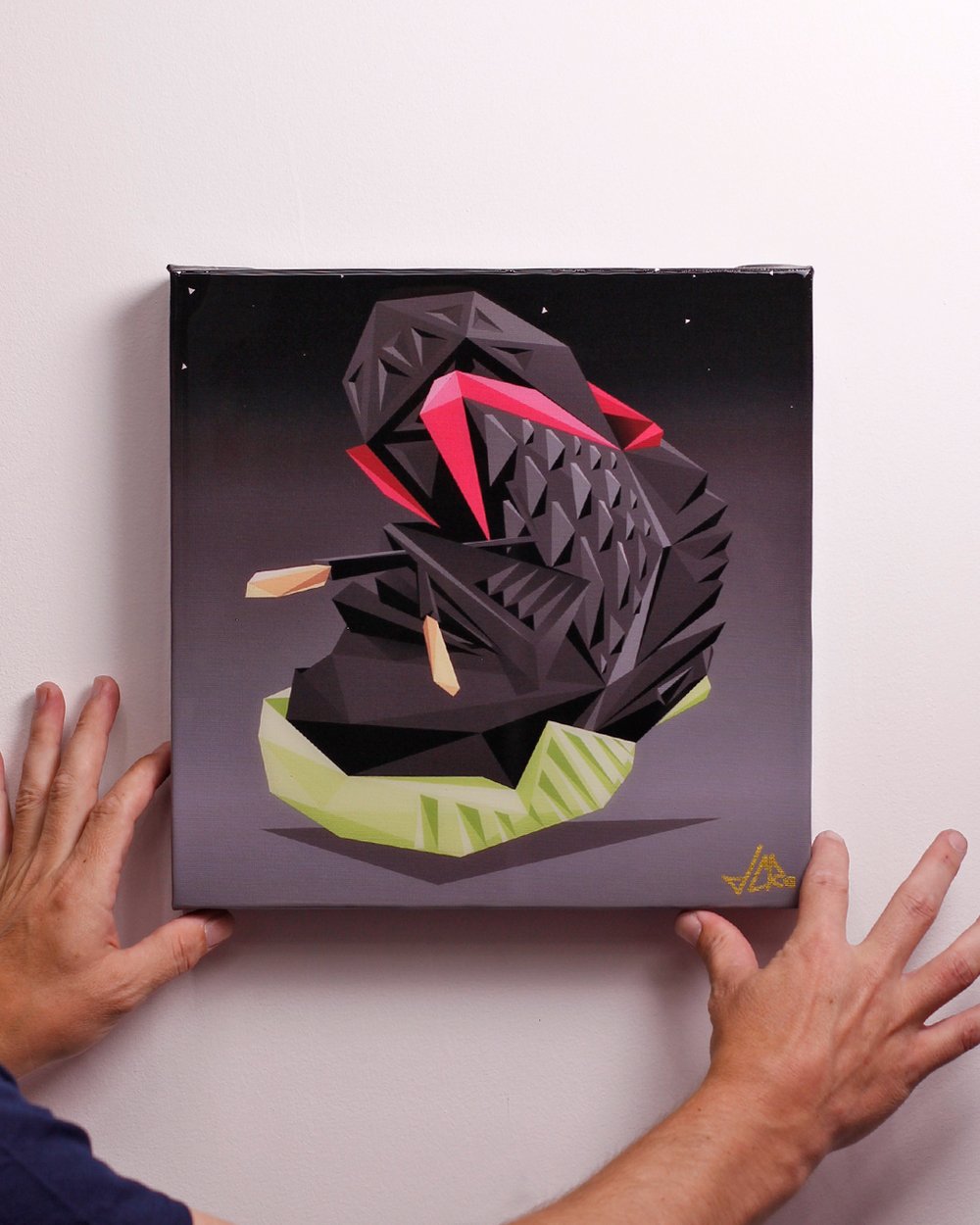 Image of 12 inch "Y2 Solar" Canvas Print + Resin