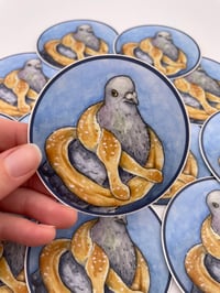 Image 1 of NYC Pretzel Pigeon Sticker