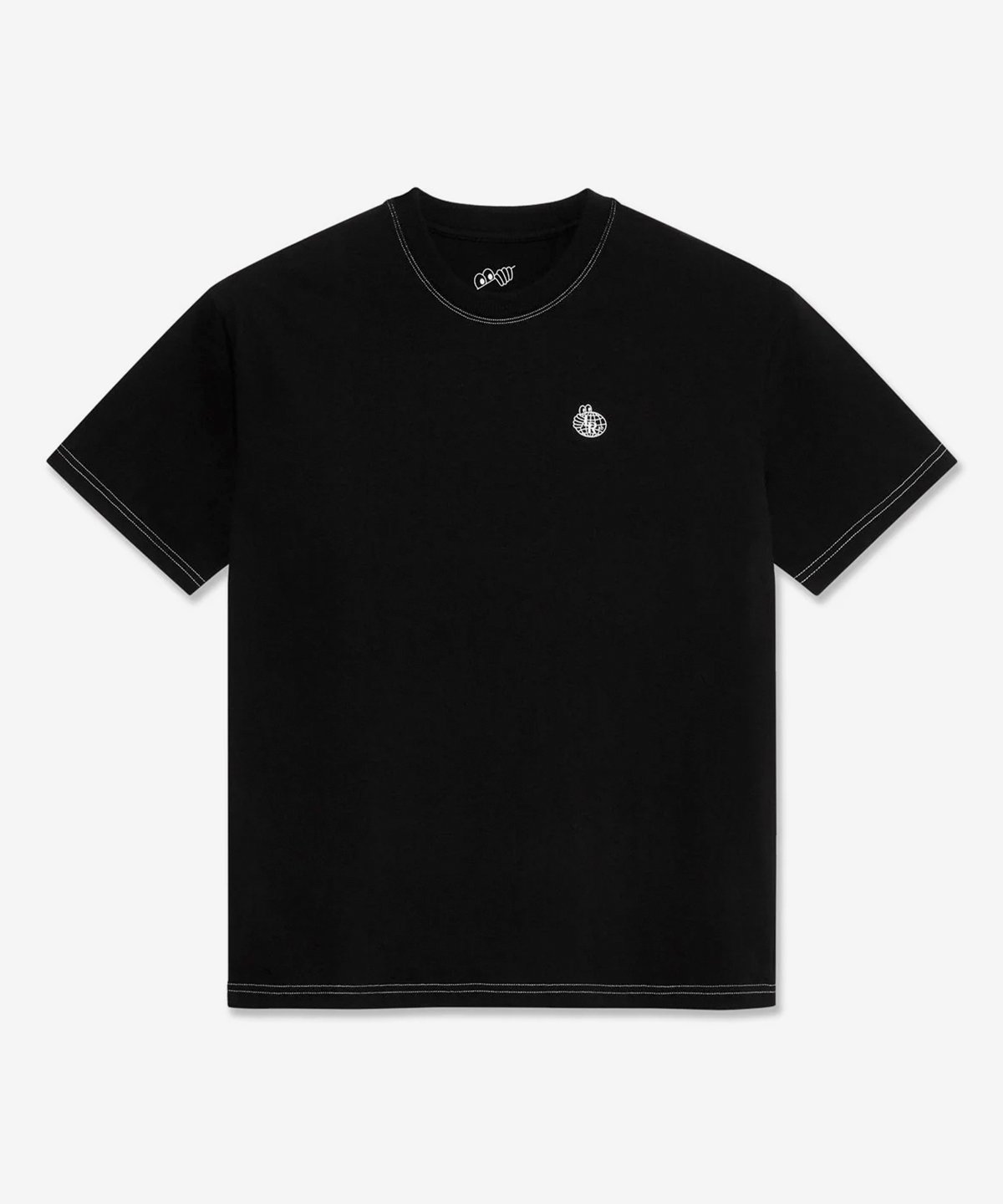 Image of LAST RESORT AB_SMALL ATLAS CONTRAST STITCH TEE :::BLACK:::