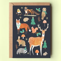 Image of Woodland Winter Animals Christmas Card 