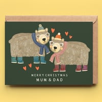 Image of Mum and Dad Bears Christmas Card 