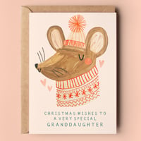 Image of Granddaughter Mouse Christmas Card