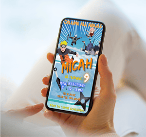 Image of Customizable Video Invitation Ninja Flying 