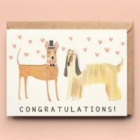 Image of Dog Wedding Congratulations Card 