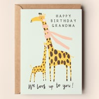 Image of Giraffe Grandma Birthday Card 