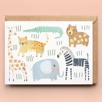 Image of Baby Safari Animals Card 