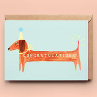 Image of Sausage Dog Congratulations Card