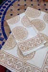 Gold Medallion Dishtowel & Tablecloth