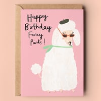 Image of Fancy Pants Poodle Birthday Card 