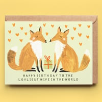 Image of Fox Wife Birthday Card 