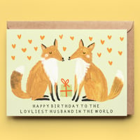 Image of Fox Husband Birthday Card