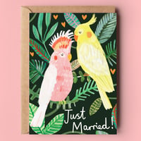 Image of Just Married Tropical Birds Card 