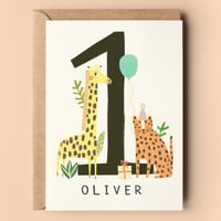 Image of Personalised Jungle 1st Birthday Card