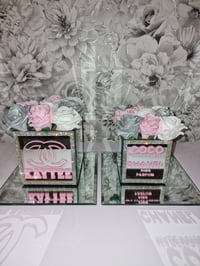 Image 1 of BABY PINK MIRROR ROSE CUBE